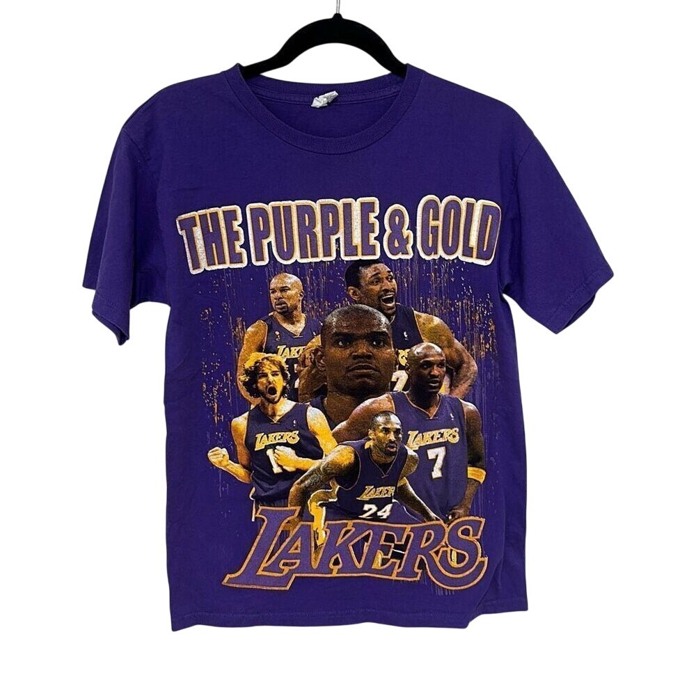 Alstyle Mens Purple Short Sleeve Los Angeles Lakers 2009-2010 T-Shirt Size Small